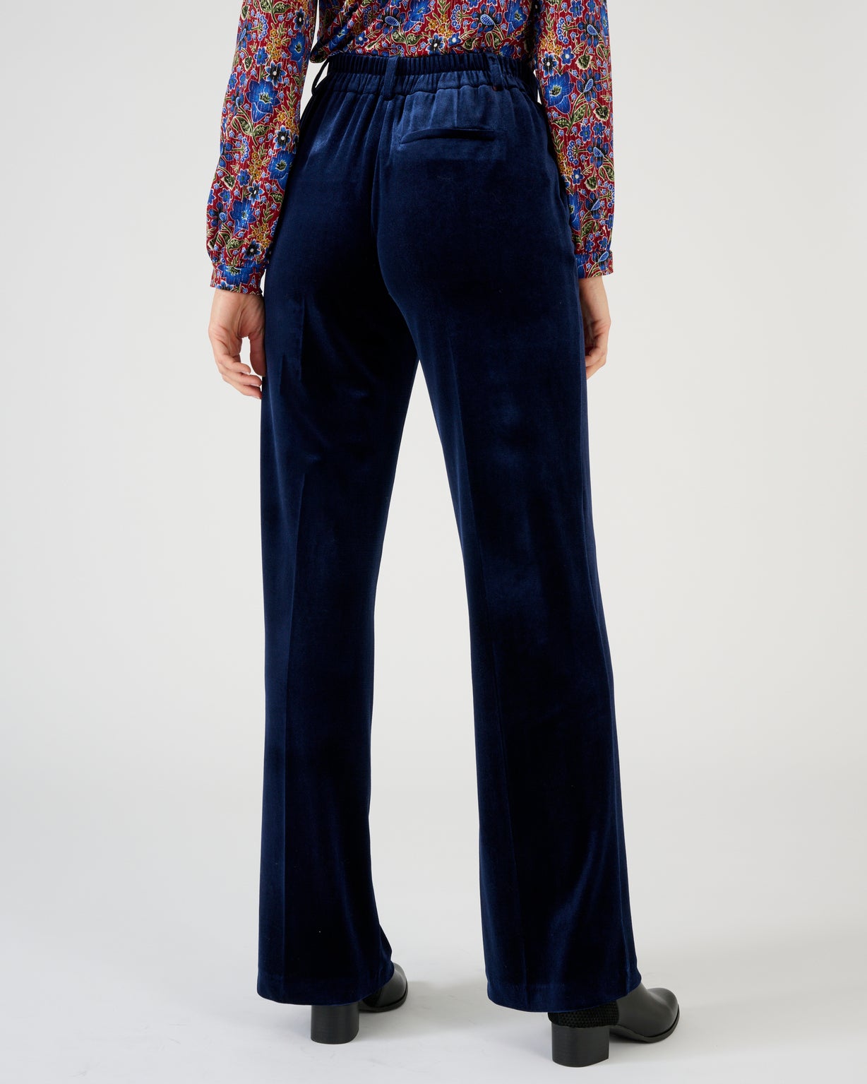 Pantalon large en velours stretch